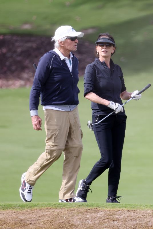 CATHERINE ZETA JONES and Michael Douglas at a Golf Course in Montecito 03/31/2024