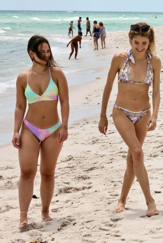 CATHY HUMMELS in Bikini on the Beach with a Friend in Miami 04/07/2024