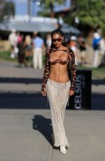 CHANTEL JEFFRIES Arrives at CELSIUS Cosmic Desert Event at Coachella in Indio 04/12/2024