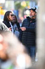 CHRISTY TURLINGTON Visits Ed Burns on the Set of Miller By Marriage in New York 04/23/2024
