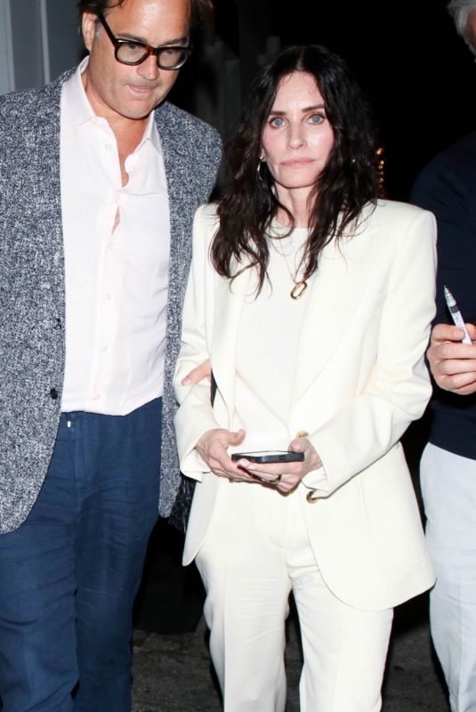 COURTENEY COX Out for Dinner at Funke in Beverly Hills 04/19/2024