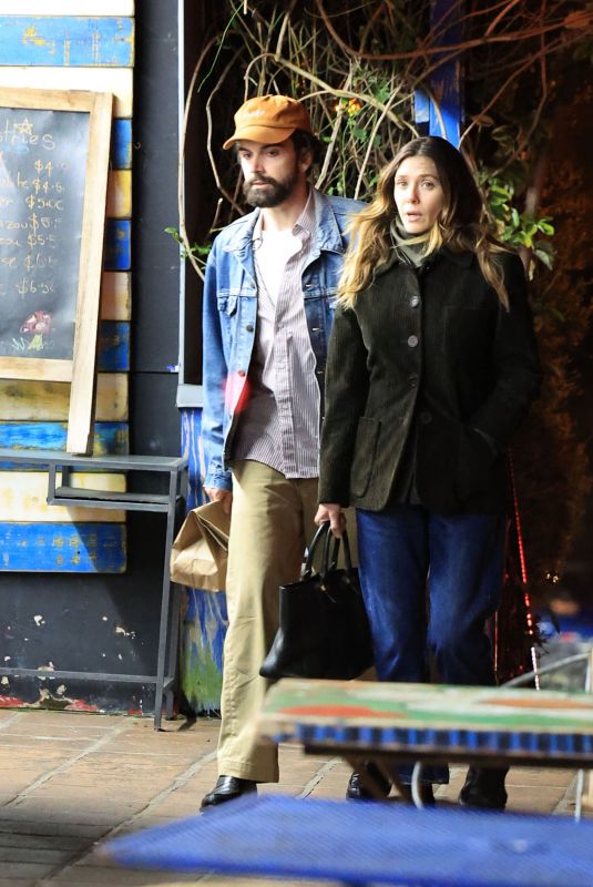 ELIZABETH OLSEN and Robbie Arnett Leaves Pace Restaurant in Los Angeles 04/26/2024