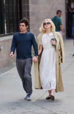 ELLE FANNING and Gus Wenner Night Out for Lunch in New York 04/28/2024