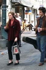 ELLE FANNING and Timothee Chalamet on the Set of A Complete Unknown in Ney Jersey 04/16/2024