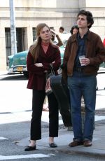 ELLE FANNING and Timothee Chalamet on the Set of A Complete Unknown in Ney Jersey 04/16/2024