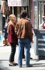 ELLE FANNING and Timothee Chalamet on the Set of A Complete Unknown in Passaic 04/11/2024