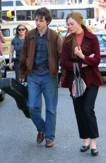 ELLE FANNING and Timothee Chalamet on the Set of A Complete Unknown in Passaic 04/11/2024