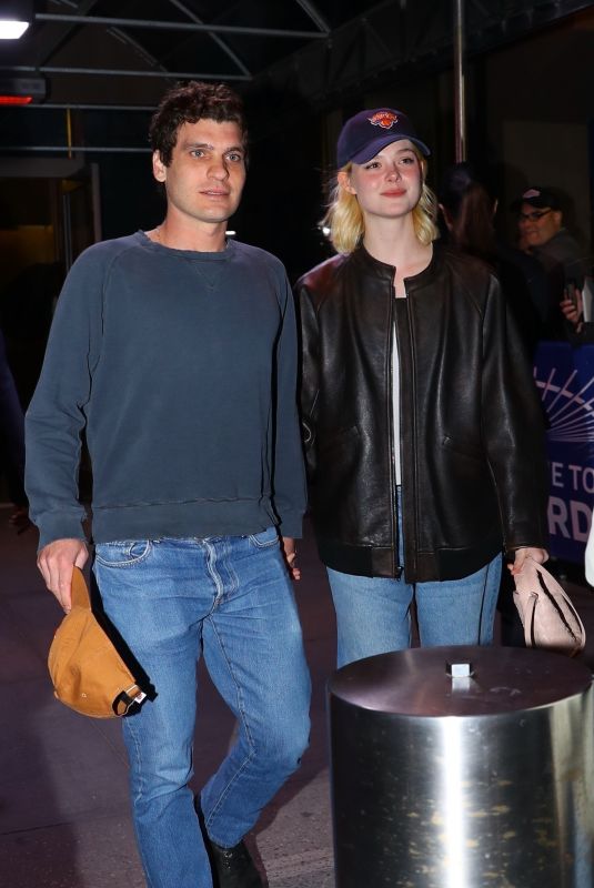 ELLE FANNING Arrives at a N.Y. Knicks Game in New York 04/22/2024