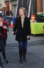 ELLE FANNING on the Set of A Complete Unknown in Paterson 04/09/2024