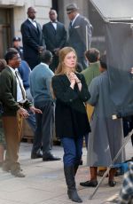 ELLE FANNING on the Set of A Complete Unknown in Paterson 04/09/2024