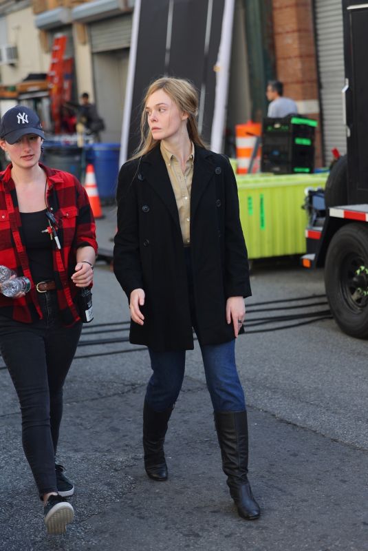 ELLE FANNING on the Set of A Complete Unknown in Paterson 04/09/2024