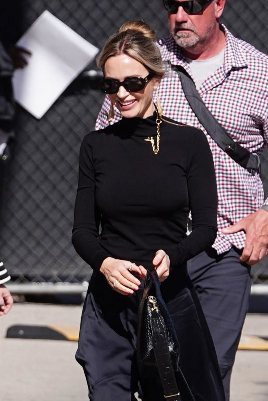 EMILY BLUNT Arrives at Jimmy Kimmel Live! at El Capitan Entertainment Centre in Hollywood 04/29/2024