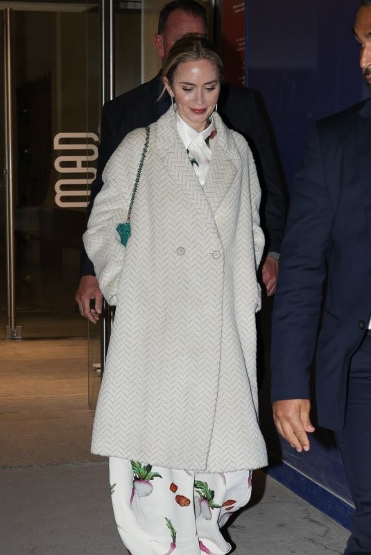 EMILY BLUNT Out for Dinner at Loulou in Paris 04/23/2024