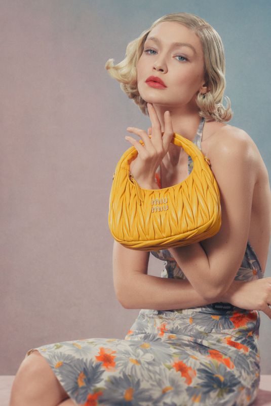 GIGI HADID for Miu Miu Handbag Campaign, April 2024