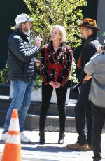 GRETCHEN MOL on the Set of Miller By Marriage in New York 04/23/2024