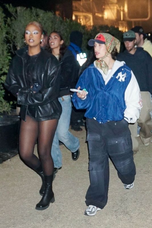 HAILEY BIEBER and JUSTINE SKYE at Doja Cat’s Performance at Coachella 04/14/2024