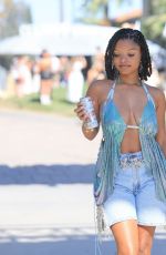 HALLE BAILEY Arrives at CELSIUS Cosmic Desert Event at Coachella in Indio 04/12/2024
