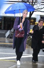 HANNAH WADDIGHAM Arrives at an Interview on Drew Barrymore Show in New York 04/02/2024
