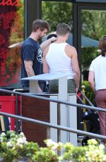 HAYLEY ERBERT and Derek Hough Out for Lunch at Erewhon Market in Los Angeles 04/11/2024