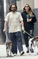 HEIDI KLUM and Tom Kaulitz Out for Lunch with Their Dogs at Joan