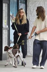 HEIDI KLUM and Tom Kaulitz Out for Lunch with Their Dogs at Joan