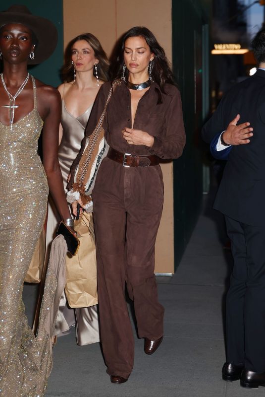 IRINA SHAYK Arrives at Ralph Lauren Fashion Show Afterparty in New York 04/29/2024