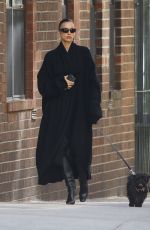 IRINA SHAYK Out with Her Dog in New York 04/04/2024
