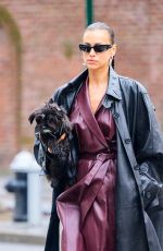 IRINA SHAYK Out with Her Dog in New York 04/20/2024