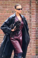 IRINA SHAYK Out with Her Dog in New York 04/20/2024