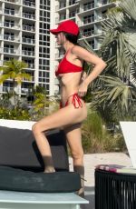 IVA KOVACEVIC in a Red Bikini at a Luxury Hotel in South Beach 04/02/2024