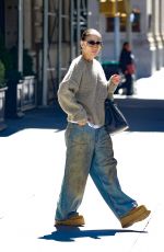 JENNIFER LOPEZ in a Baggy Jeans and Beige Sweater Out in New York 04/26/2024