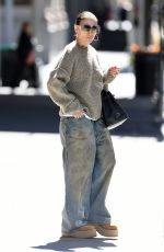 JENNIFER LOPEZ in a Baggy Jeans and Beige Sweater Out in New York 04/26/2024