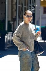 JENNIFER LOPEZ in a Baggy Jeans and Beige Sweater Out in New York 04/26/2024