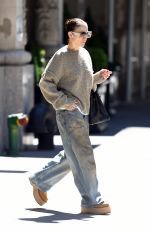 JENNIFER LOPEZ in a Baggy Jeans and Beige Sweater Out in New York 04/26/2024
