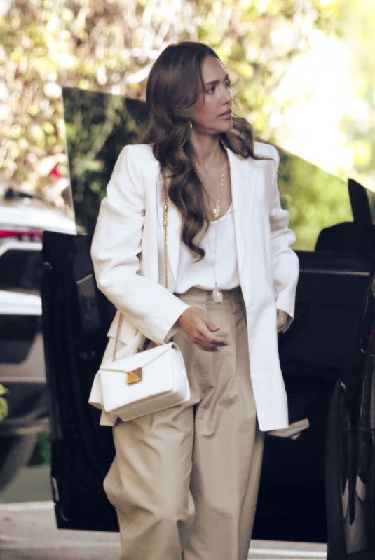 JESSICA ALBA Out for a Meeting at The Beverly Hills Hotel 04/24/2024