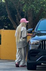 KAROL G Out in a Silver Jumpsuit in Miami 04/20/2024