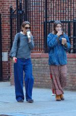 KATIE HOLMES and SURI CRUISE Out and About in New York 04/22/2024