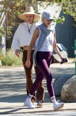 KIMBERLY STEWART Out Hiking with a Friend at TreePeople Park in Beverly Hills 04/21/2024