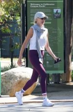 KIMBERLY STEWART Out Hiking with a Friend at TreePeople Park in Beverly Hills 04/21/2024