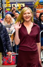 KIRSTEN DUNST Arrives at Good Morning America in New York 04/10/2024