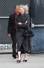 KIRSTEN DUNST Arrives at Jimmy Jimmel Live! in Los Angeles 04/04/2024