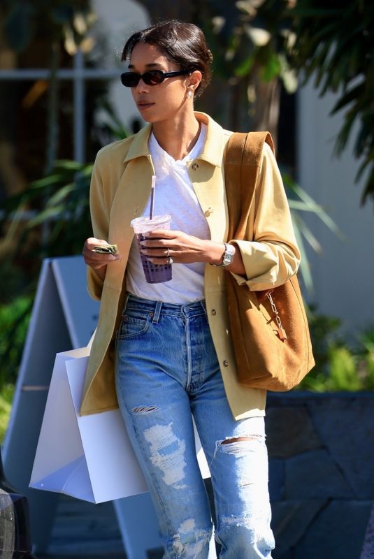 LAURA HARRIER Out on Melrose Place in Los Angeles 04/09/2024