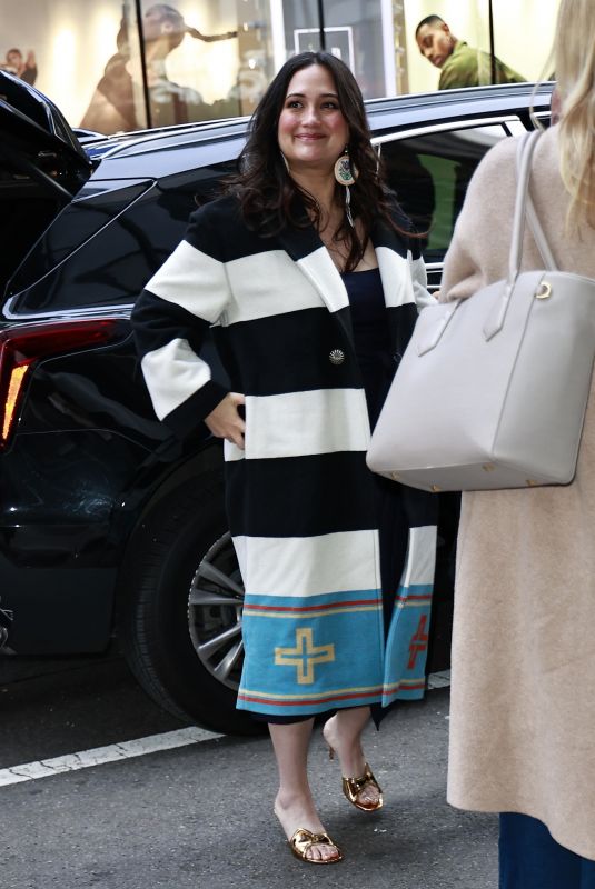 LILY GLADSTONE Arrives at Good Morning America in New York 04/17/2024