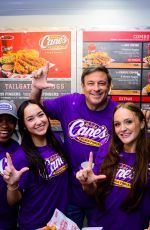LIVVY DUNNE Celebrates National Championship Win with Her LSU Gymnastics Teammates at Raising Cane