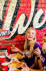 LIVVY DUNNE Celebrates National Championship Win with Her LSU Gymnastics Teammates at Raising Cane