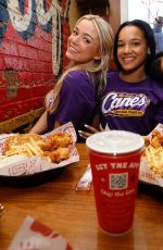LIVVY DUNNE Celebrates National Championship Win with Her LSU Gymnastics Teammates at Raising Cane