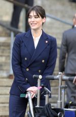 LIZZY CAPLAN on the Set of Zero Day at New York State Supreme Court in New York 04/14/2024