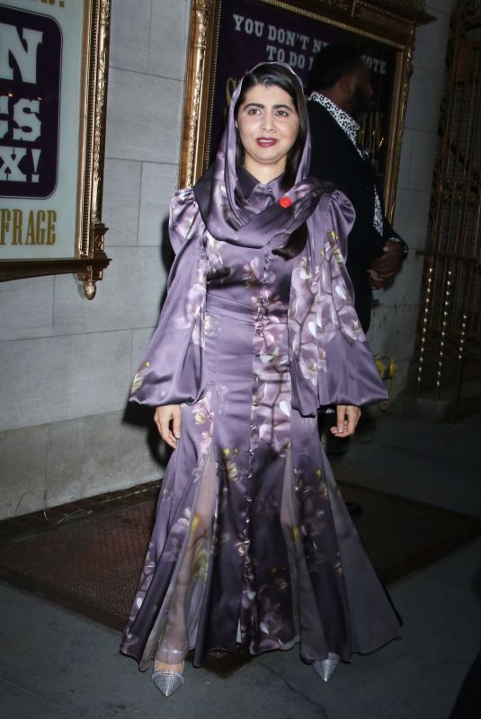 MALALA YOUSAFZAI Arrives at Suffs the Musical Opening Night at Music Box Theatre in New York 014/18/2024