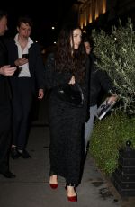 MARISA ABELA and Jamie Bogyo with Eddie Marsan and Friends Arrives at Caviar Kaspia in Paris 04/23/2024