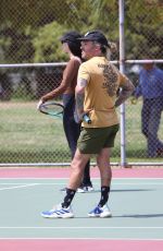MEAGAN CAMPER and Pete Wentz Playing Tennis in Los Angeles 04/18/2024